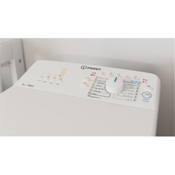 Indsit Maşină de spălat rufe Independent BTW L60400 EE/N Alb Încărcare Verticală C Lifestyle control panel