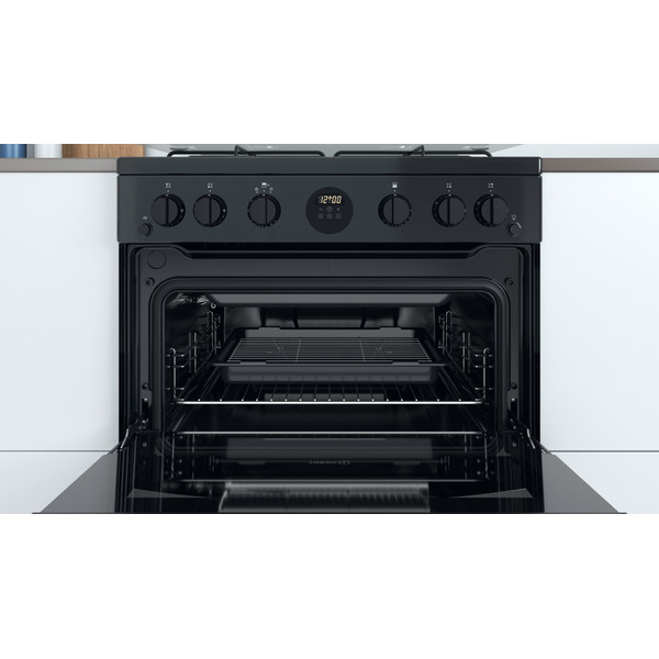 Indesit Double Cooker ID67G0MCB/UK Black A+ Cavity