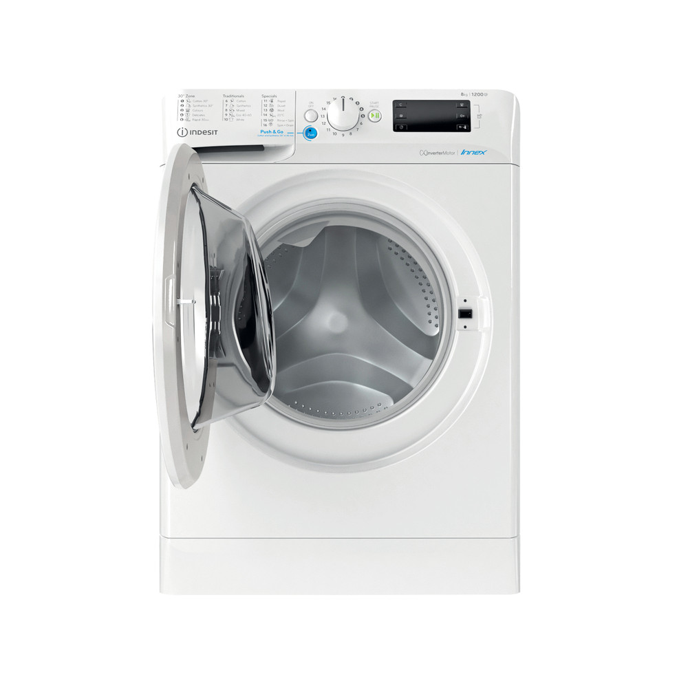 Indesit Perilica za rublje Samostojeći BWE 81284X W EE N Bijela Prednje punjenje C Frontal open