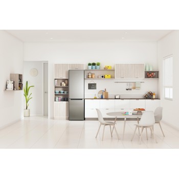 Indesit Combinación de frigorífico / congelador Libre instalación INFC9 TI22X Inox 2 doors Lifestyle frontal