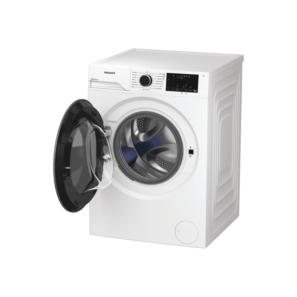 Hotpoint Washing machine Free-standing HBCA 123 CARE UK White Front loader A Perspective open