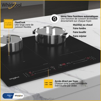 Whirlpool Hob WL S7960 NE Black Induction vitroceramic Lifestyle detail