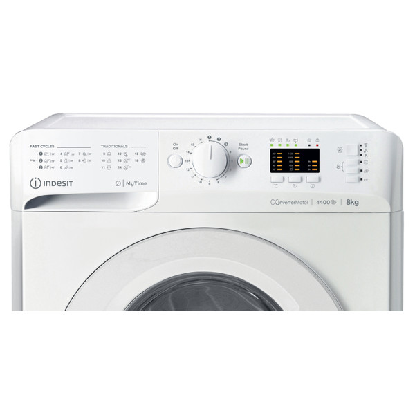 Indesit Pesukone Vapaasti sijoitettava MTWA 81495 W EU Valkoinen Edestä täytettävä B Control panel