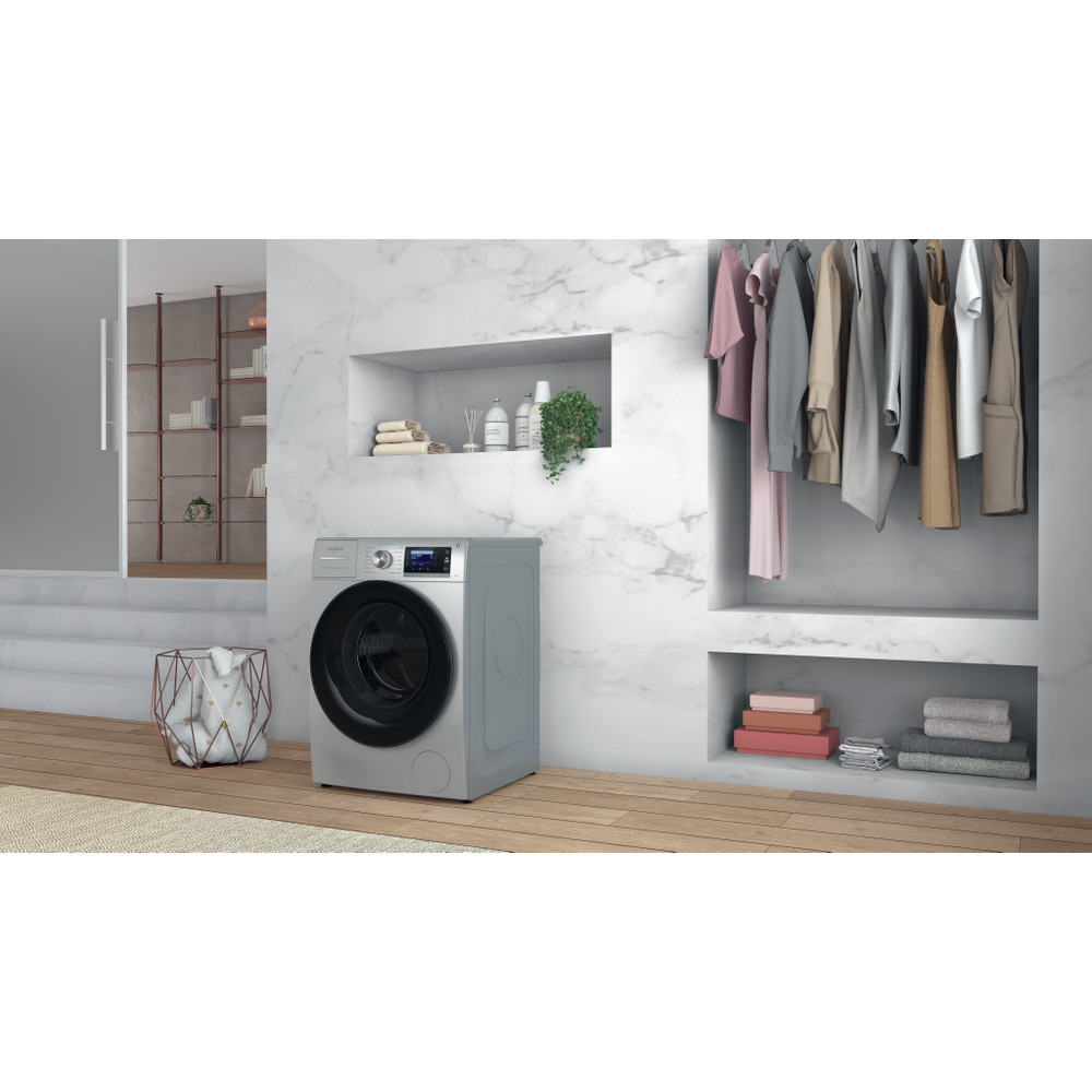 Whirlpool Lave-linge Pose-libre W6 W945SB FR Argent Front loader Lifestyle perspective