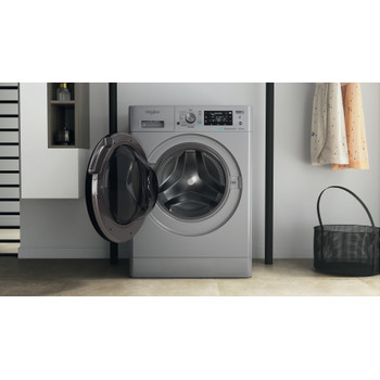 Whirlpool Lavadora secadora Libre instalación FFWDD 1174269 SBV SPT Plata Cargador frontal Lifestyle frontal open