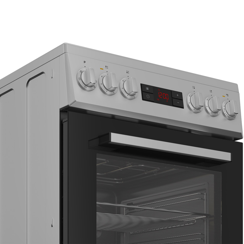 Indesit Standherd I5V5LCS Silber Elektrisch Control panel