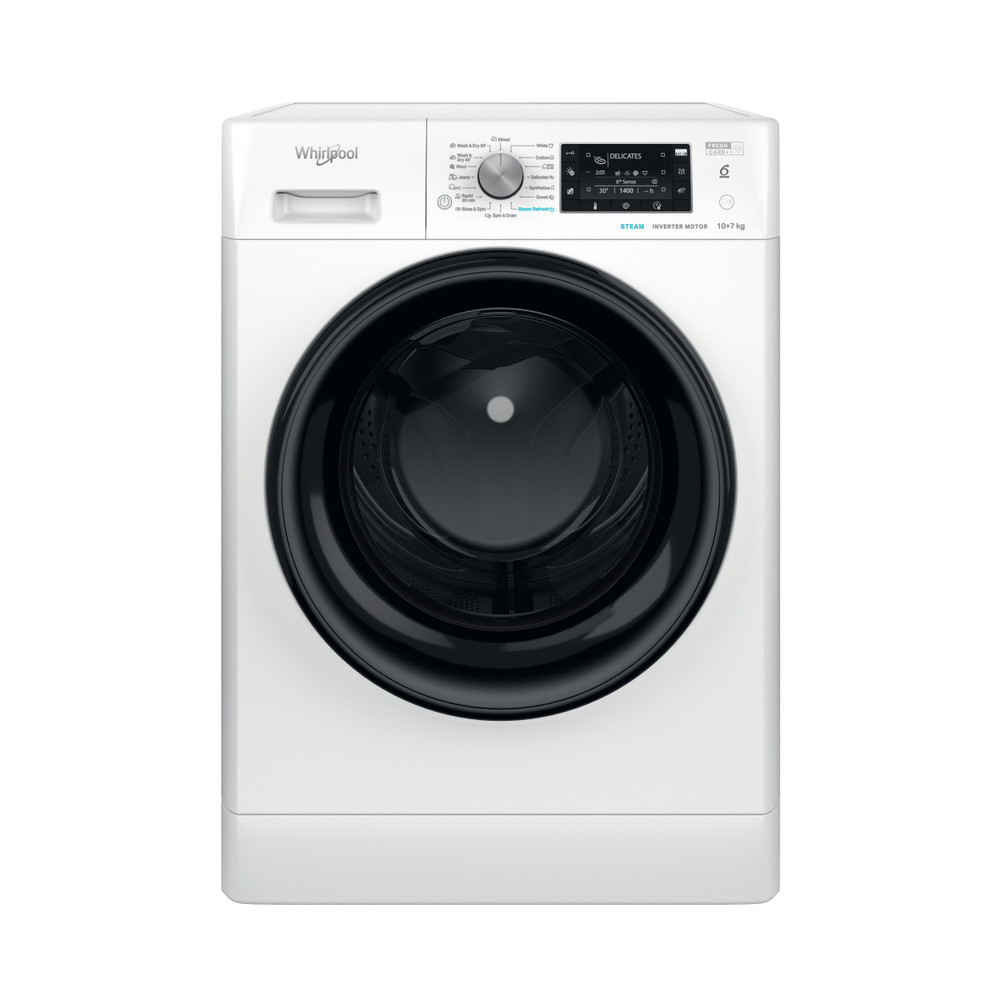 Whirlpool Maşină de spălat rufe cu uscător Independent FFWDD 1076258 BV EU Alb Încărcare frontală Frontal