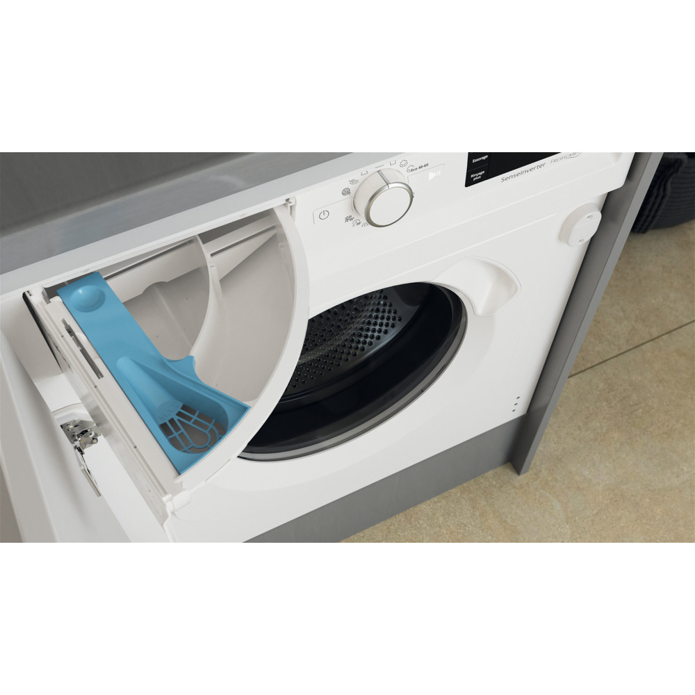 Whirlpool Mosó-szárító Beépíthető BI WDWG 751482 EU N Fehér Elöltöltős Drawer