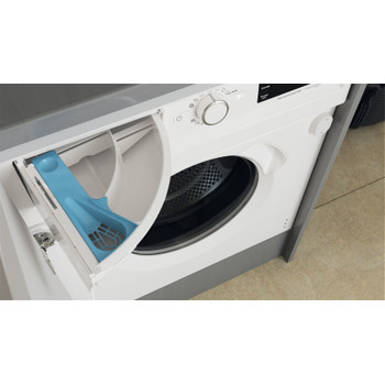 Whirlpool Maşină de spălat rufe cu uscător Încorporabil BI WDWG 751482 EU N Alb Încărcare frontală Drawer