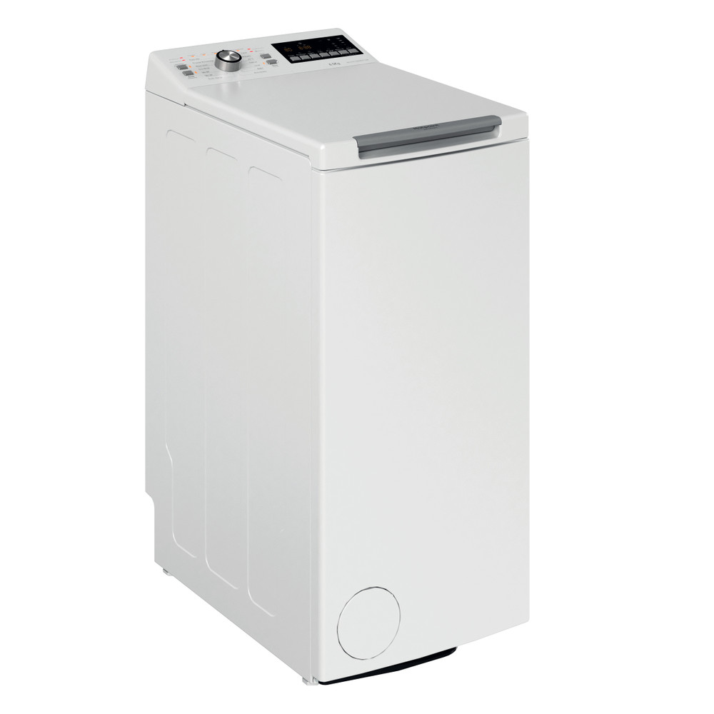 Hotpoint_Ariston Lave-linge Pose-libre WMTG 6524B FR/N Blanc Lave-linge top C Perspective