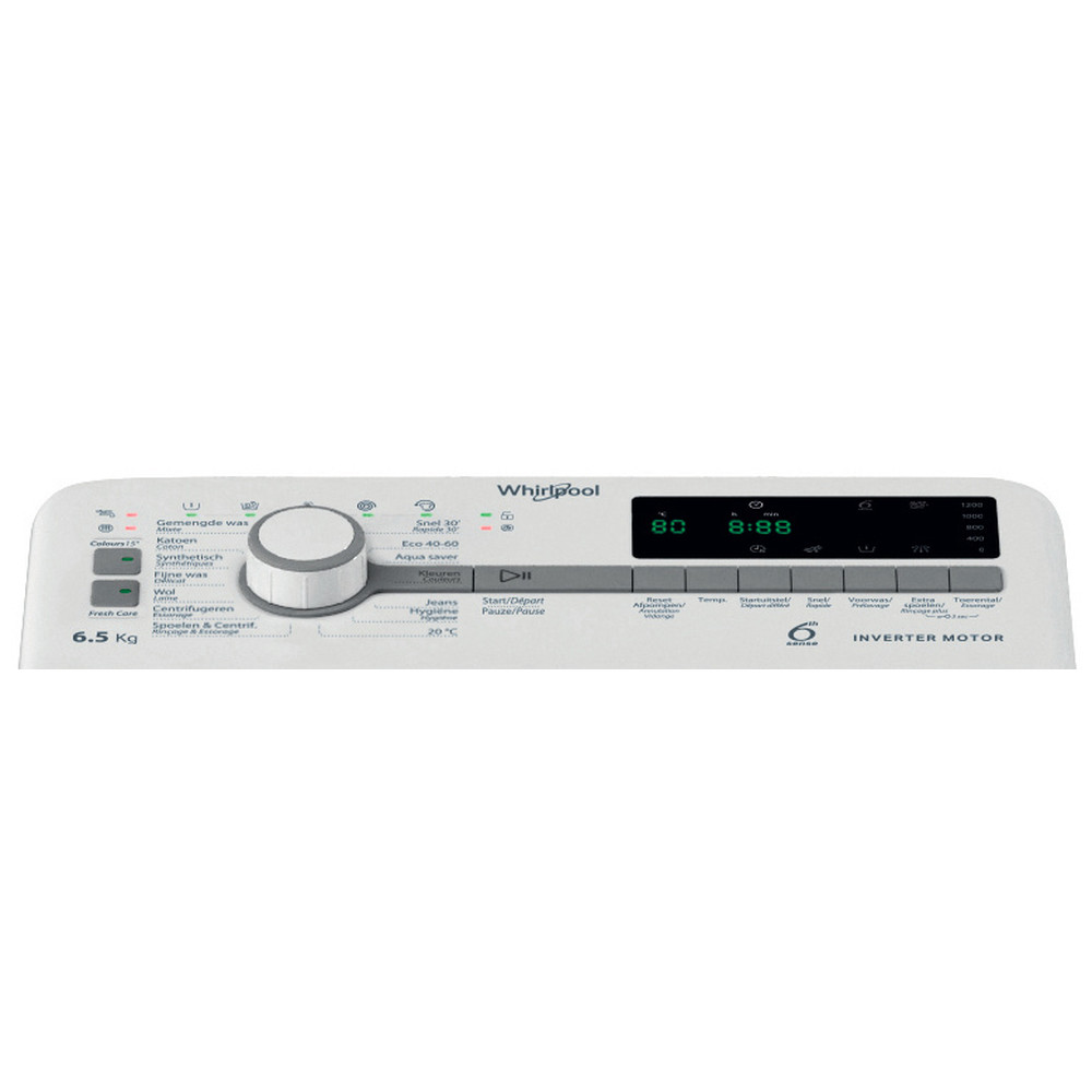 Whirlpool Lave-linge Pose-libre TDLR 65251B BE Blanc Par le dessus B Program