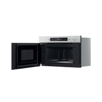 Whirlpool Mikrohullámú sütő Beépíthető MBNA920X Rozsdamentes acél Elektromos 22 Mikrohullám+Grill funkció 750 Perspective open