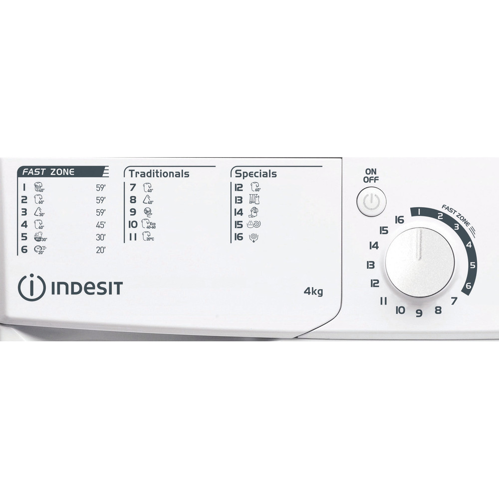 Indesit Mosógép Szabadonálló EWUD 41251 W EU N Fehér Elöltöltős F Control panel
