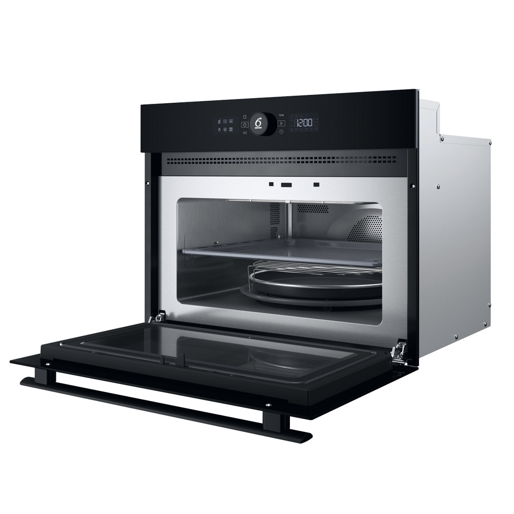 Whirlpool Mikrohullámú sütő Beépíthető WMW47HMB Fekete Elektromos 40 Mikrohullám-Kombi 900 Perspective open