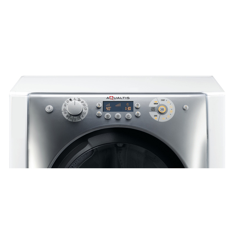 Hotpoint_Ariston Maşină de spălat rufe cu uscător Neincorporabil AQD972F 697 EU N Alb Încărcare frontală Control panel