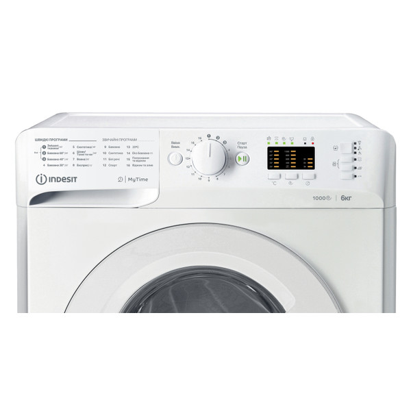 Indesit Пральна машина Соло OMTWSA 61052 W UA Білий Front loader A++ Control panel