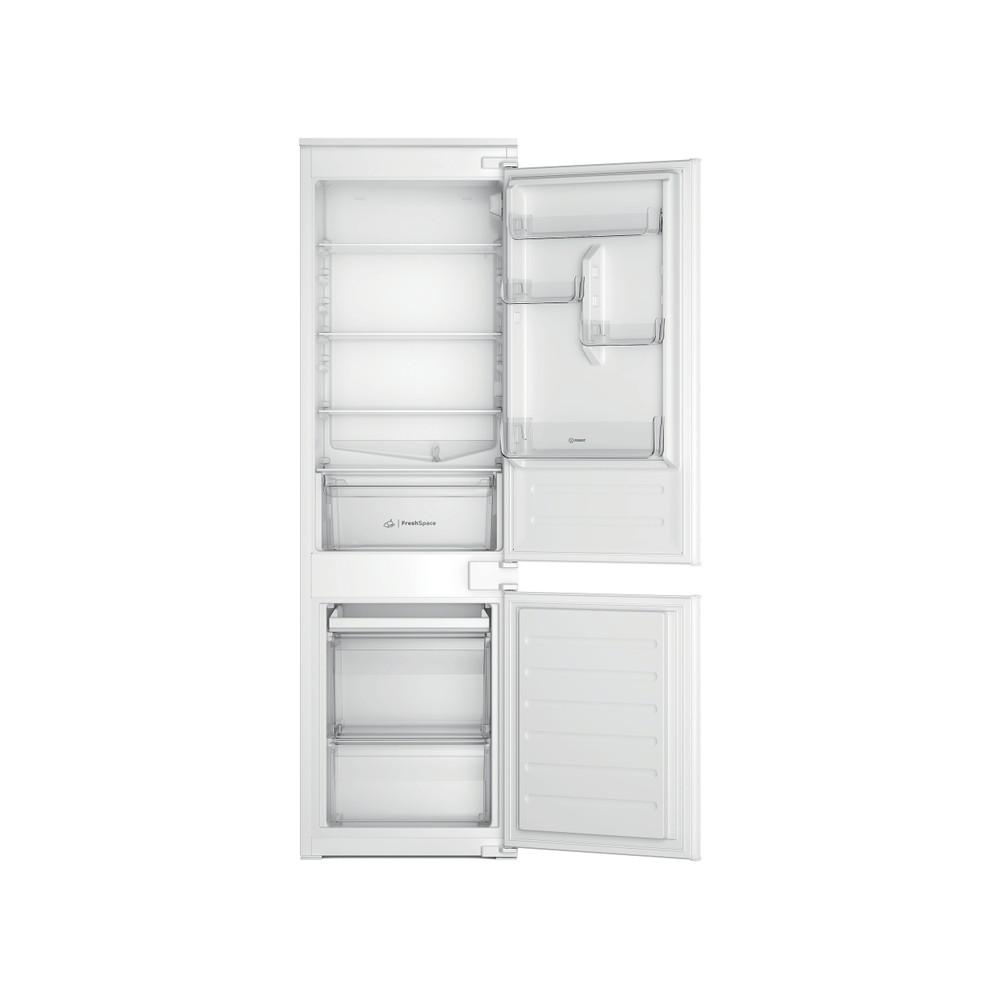 Indesit Réfrigérateur combiné Encastrable INC18D021A1 Blanc 2 portes Frontal open