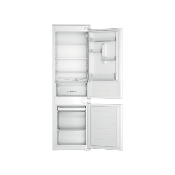 Indesit Réfrigérateur combiné Encastrable INC18D021A1 Blanc 2 portes Frontal open