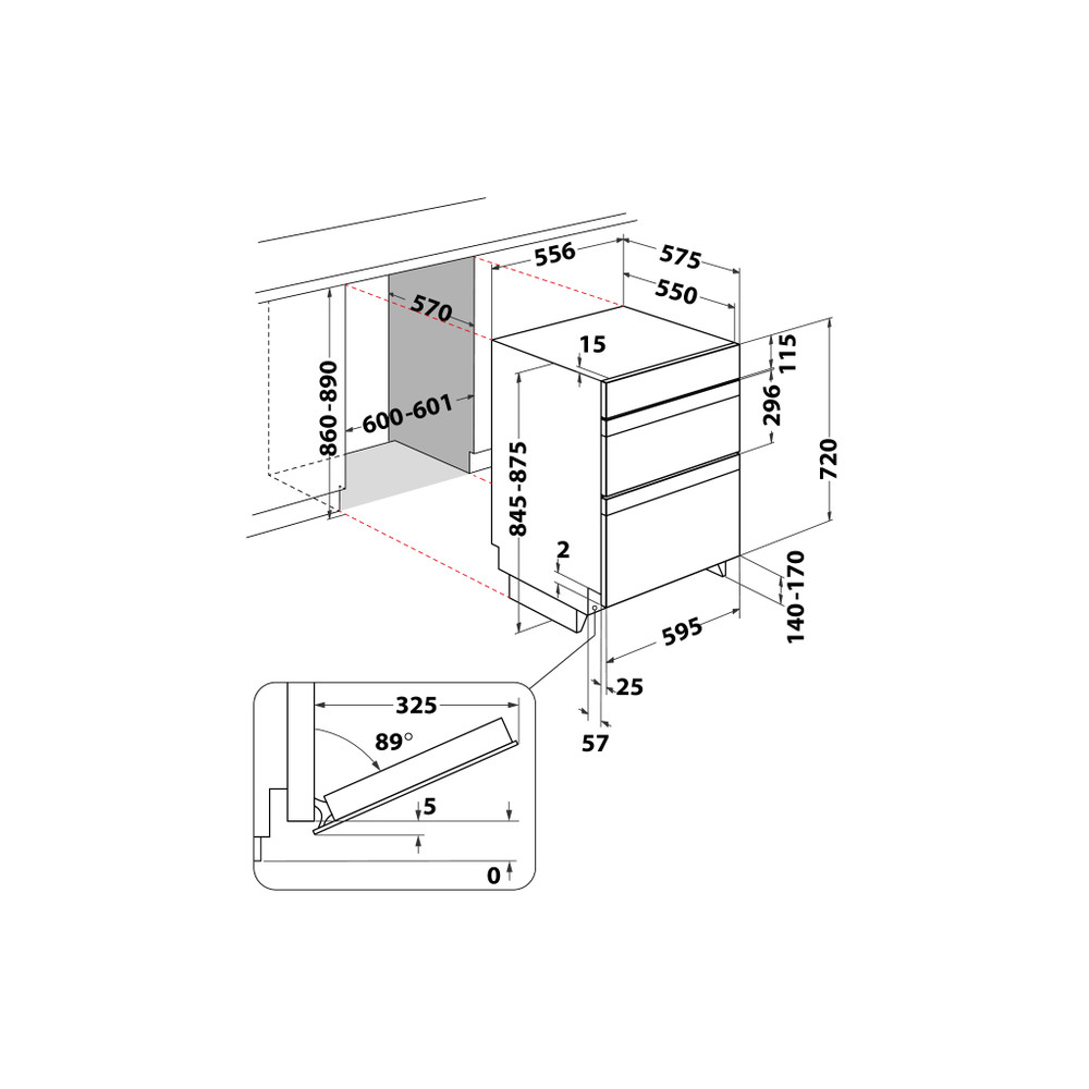 Hotpoint Double oven DKU5 541 J C IX Inox A Technical drawing