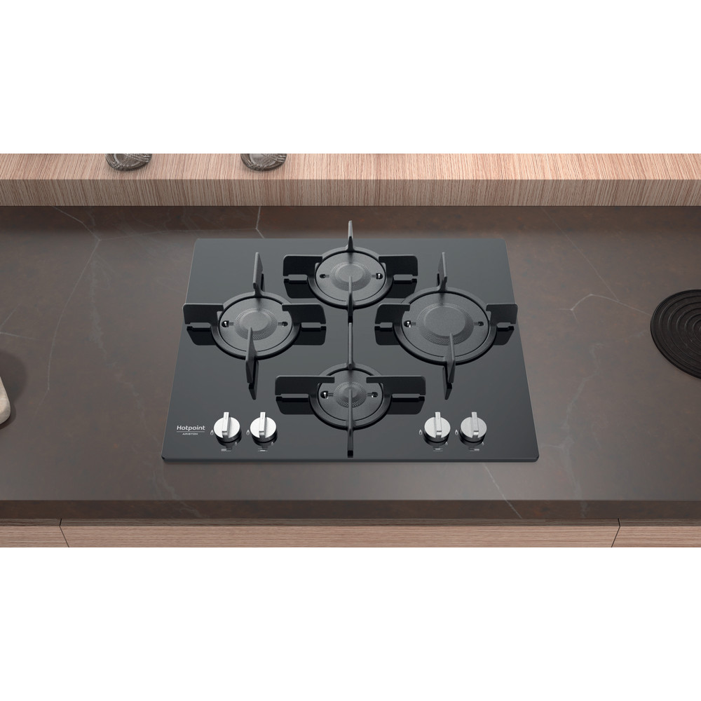 Hotpoint_Ariston Печка FTGHG 641 D/HA(BK) Черно Газова Lifestyle frontal top down