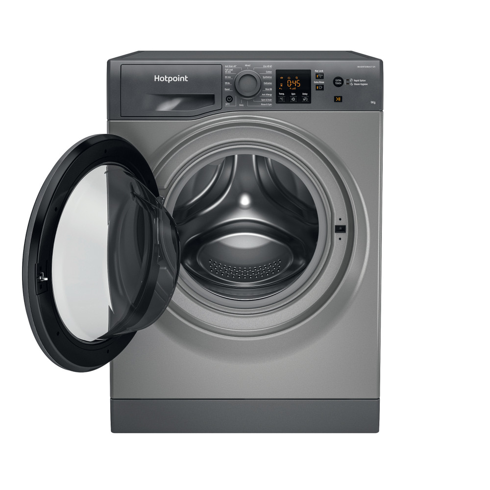 Hotpoint Washing machine Free-standing HNR9 W64 GG IRE Graphite Front loader A Frontal open