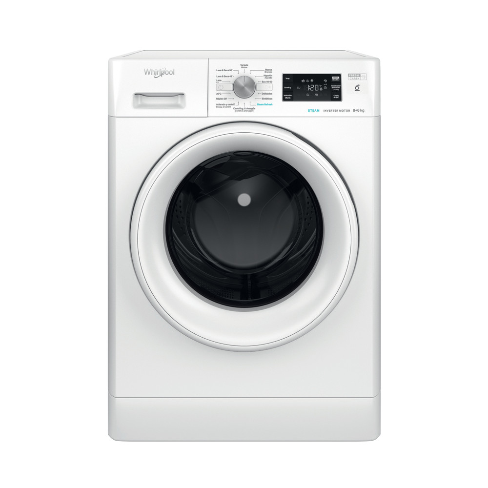 Whirlpool Lavadora secadora Libre instalación FFWDB 864349 WV SPT Blanco Cargador frontal Frontal