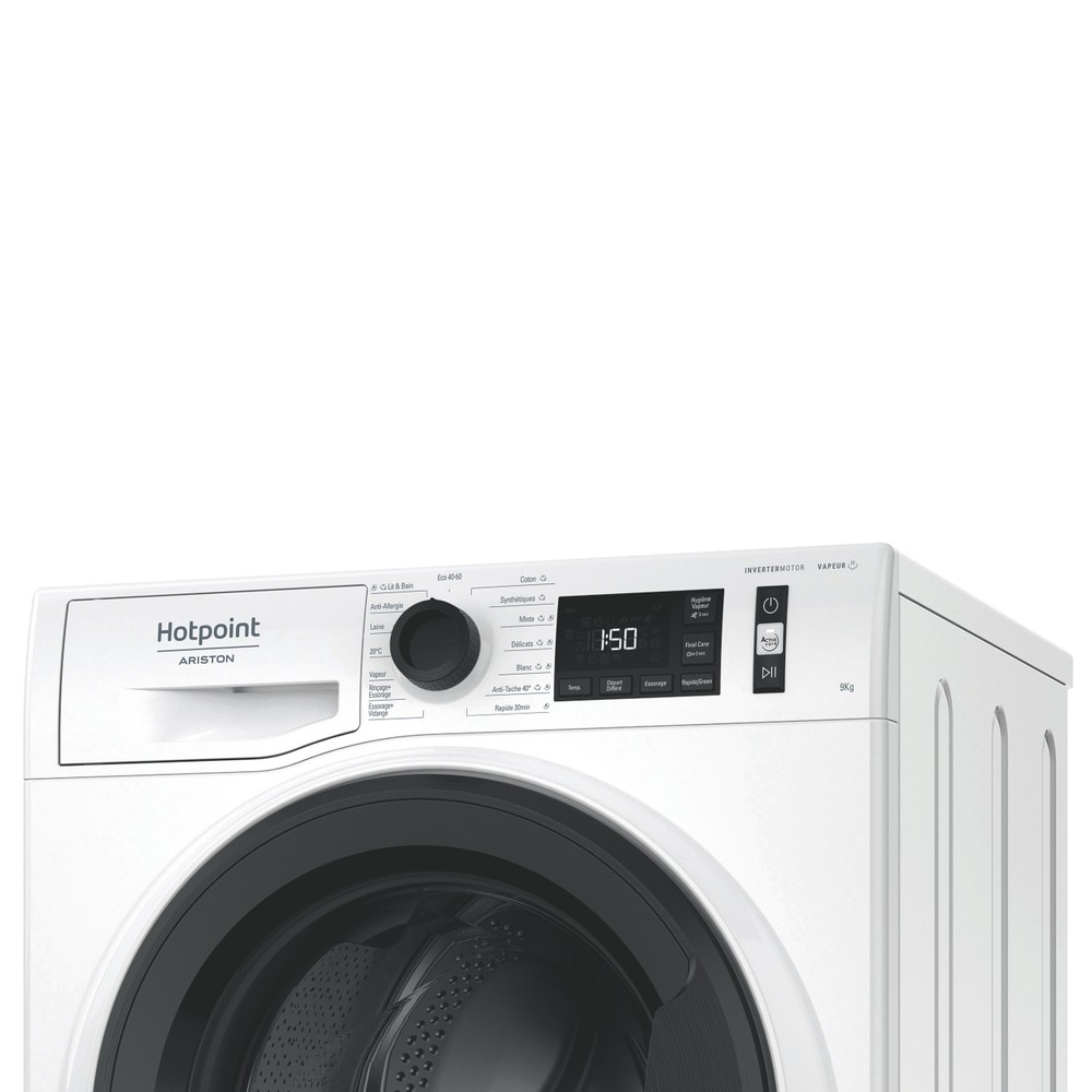 Hotpoint_Ariston Lave-linge Pose-libre CNB9489WKFR Blanc Lave-linge frontal A Lifestyle control panel