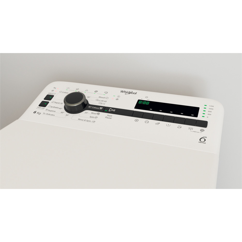 Whirlpool Perilica za rublje Samostojeći TDLRB 6240SS EU/N Bijela Gornje punjenje C Lifestyle control panel