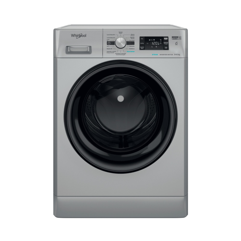 Whirlpool Lavadora secadora Libre instalación FFWDB 964489 SBV SPT Plata Cargador frontal Frontal