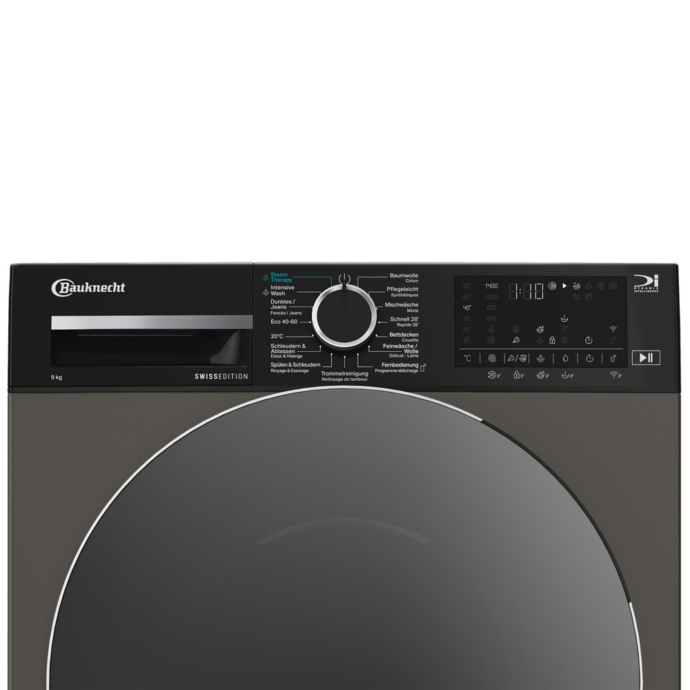Bauknecht Waschmaschine Standgerät BKWM8209 Manhattan Grey Frontlader A Control panel