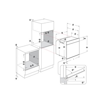 Whirlpool Духові шафи Вбудований (-а) WOI5SPM1STA Електрична A+ Technical drawing