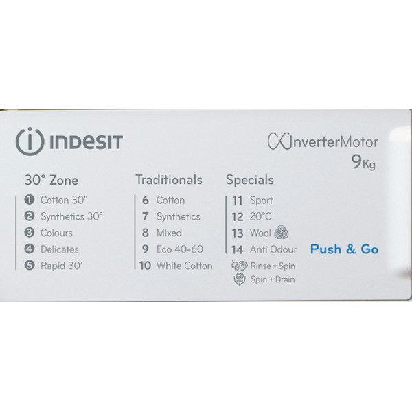 Indesit Washing machine Built-in BI WMIL 91485 UK White Front loader B Program