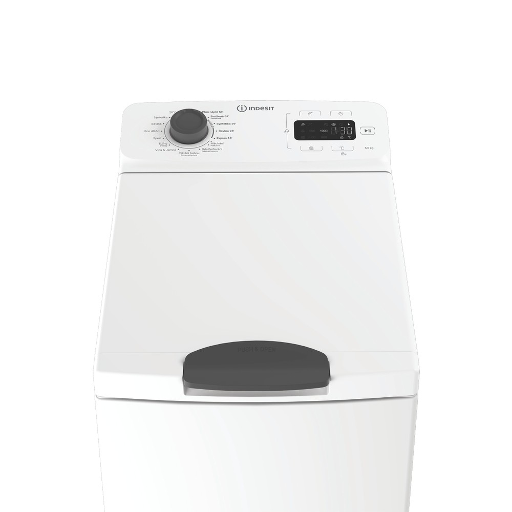 Indesit Pračka Volně stojící TI5512EGMTCS Bílá Vrchem plněná B Control panel
