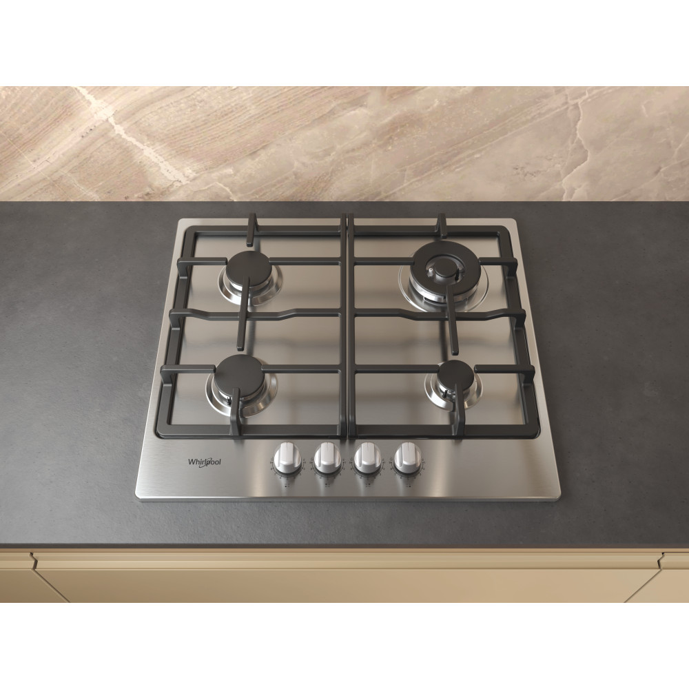 Whirlpool Varná deska TGML 661 IX R Nerez Plynová Lifestyle frontal top down
