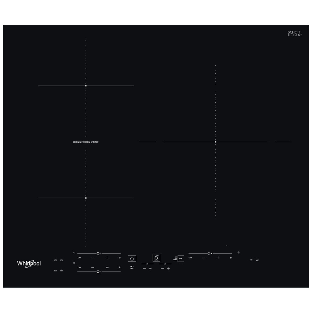 Whirlpool Table de cuisson WB B3760 BF Noir Induction vitroceramic Frontal