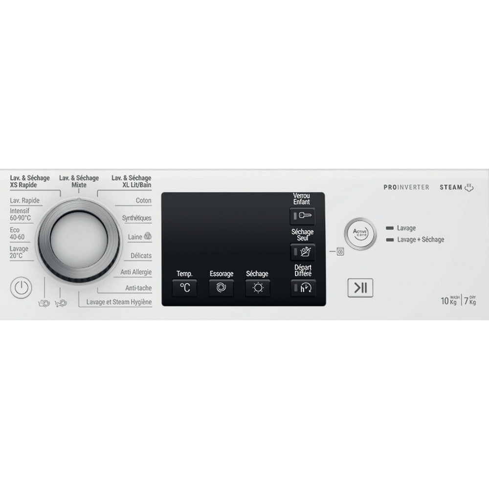 Hotpoint_Ariston Lavante-séchante Pose-libre NDBD 107489 WSA FR Blanc Lave-linge frontal Program