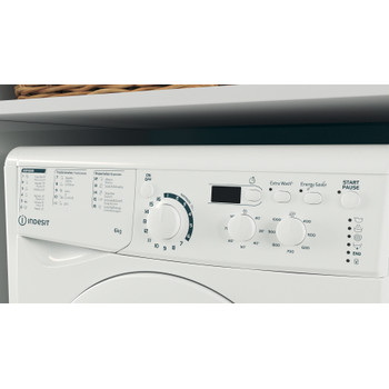 Indesit Lavadora Libre instalación EWD 61051 W SPT N Blanco Cargador frontal F Lifestyle control panel