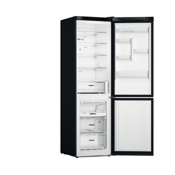 Whirlpool Hűtő/fagyasztó kombináció Szabadonálló W7X 93A K 1 Fekete 2 doors Perspective open