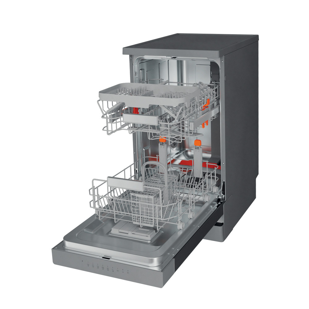 Hotpoint_Ariston Zmywarka Wolnostojący HSFO 3T235 WC X Wolnostojący D Perspective open