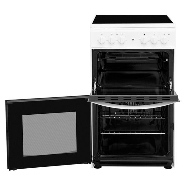 Indesit Double Cooker ID5V92KMW/UK White A Vitroceramic Perspective open