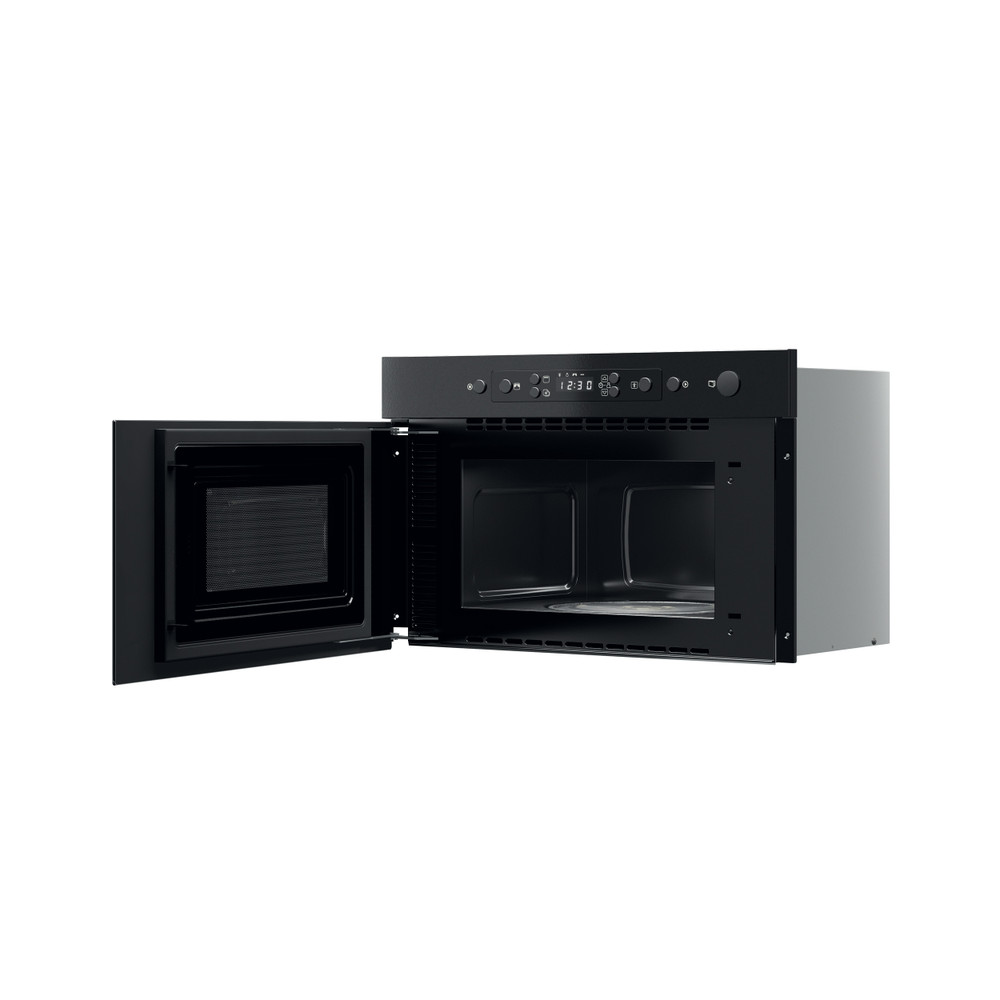 Whirlpool Microunde Încorporabil MBNA920B Negru Electronic 22 Funcţie MW şi grill 750 Perspective open