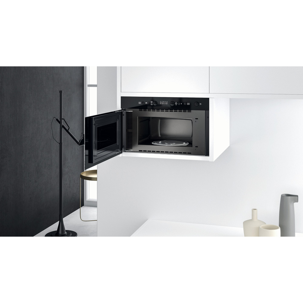 Whirlpool Mikrohullámú sütő Beépíthető W9 MN840 IXL Rozsdamentes acél Elektromos 22 Mikrohullám+Grill funkció 750 Lifestyle perspective open