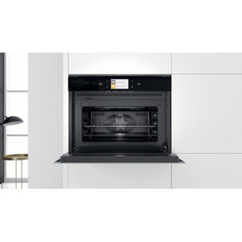 Whirlpool Mikrohullámú sütő Beépíthető W11I ME150 Sötét szürke Elektromos 40 Mikrohullám-Kombi 850 Lifestyle frontal open