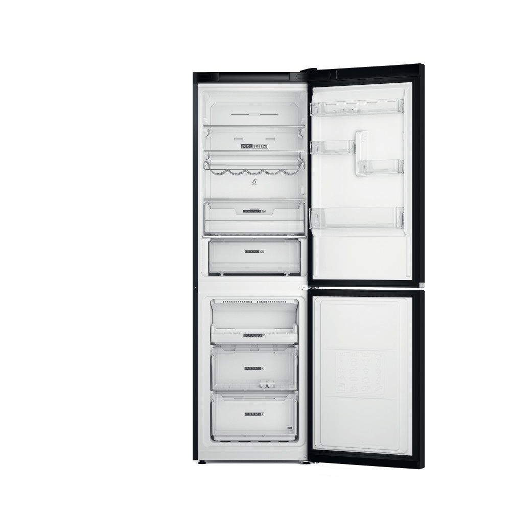 Whirlpool Hűtő/fagyasztó kombináció Szabadonálló W7X 82O K Fekete 2 doors Frontal open