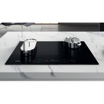 Whirlpool Kookplaat WB B4877 NE Zwart Induction vitroceramic Lifestyle frontal top down