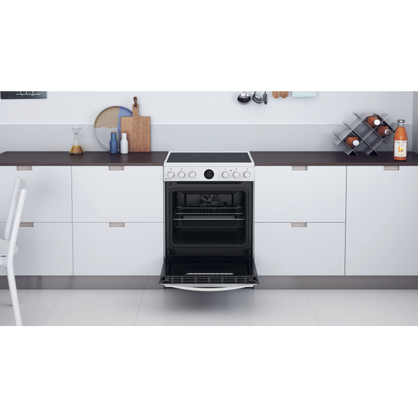 Indesit Cucina con forno a doppia cavità IS67V8CHW/E Bianco Elettrico Lifestyle frontal open