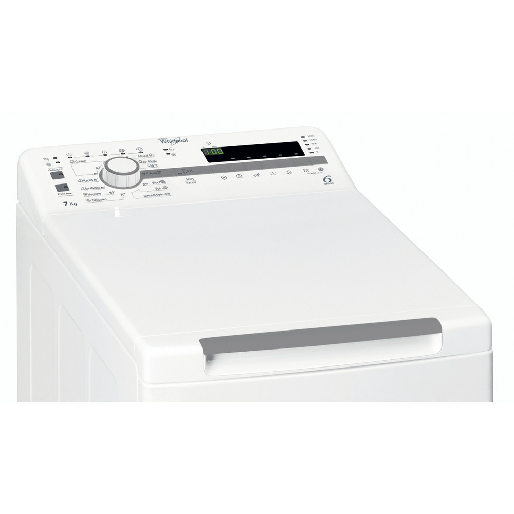 Whirlpool Tvättmaskin Fristående TDLR 7220SS EU/N White Top loader E Control panel