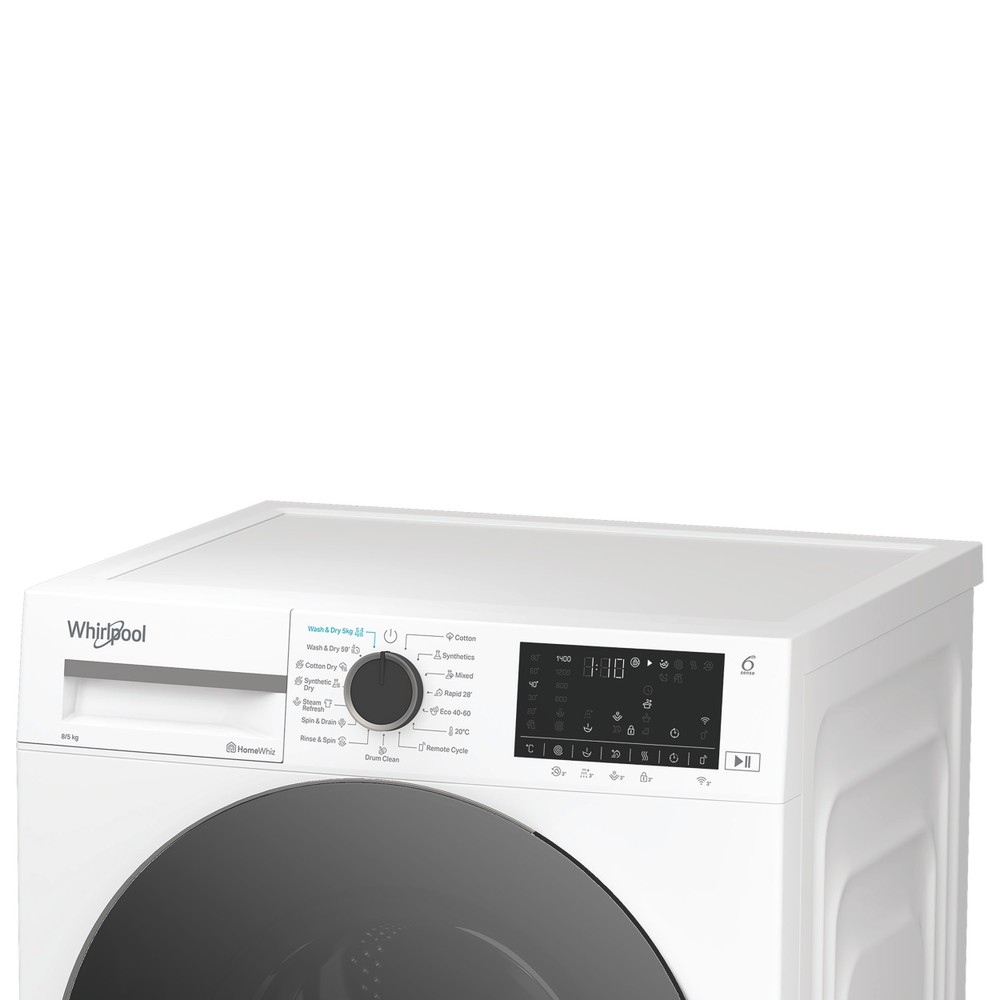 Whirlpool Práčka so sušičkou Voľne stojace WAD 8536WBC EE Biela Spredu plnená Lifestyle control panel