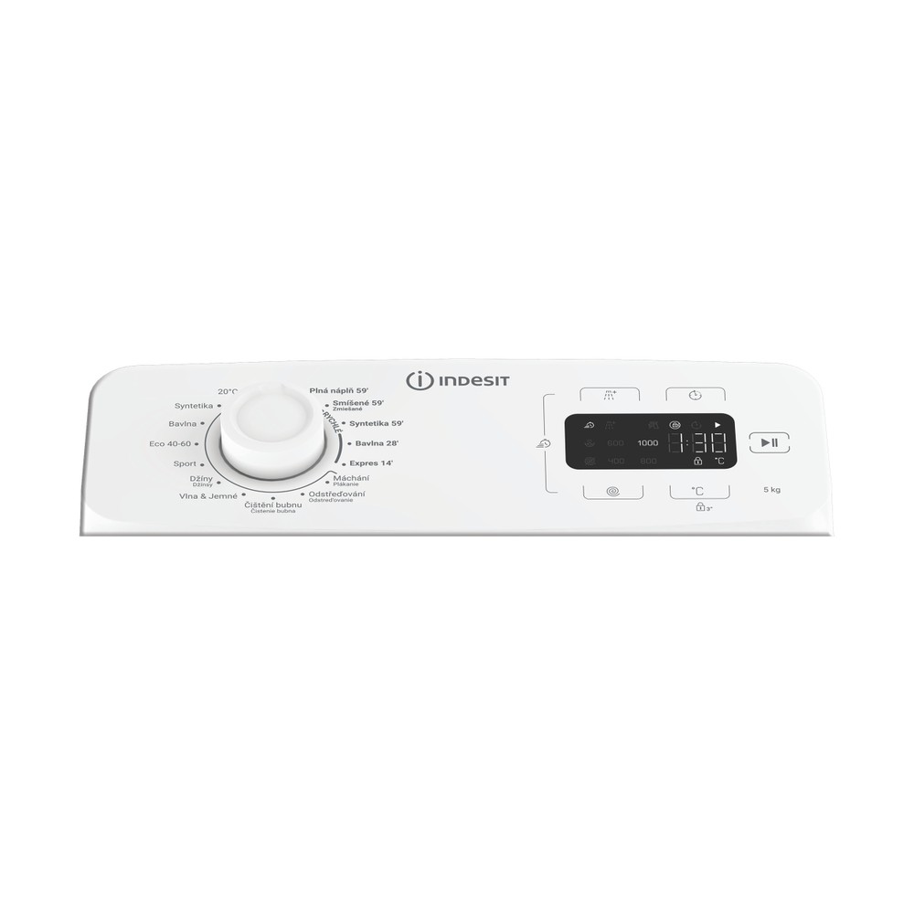 Indesit Pračka Volně stojící TI513EMTCS Bílá Vrchem plněná C Program