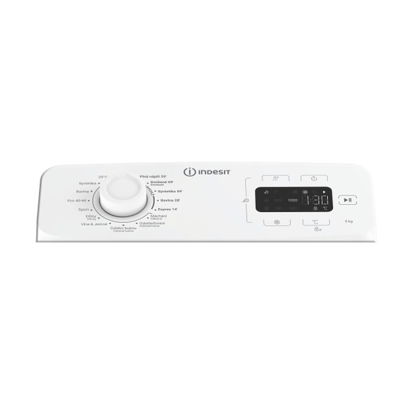 Indesit Pračka Volně stojící TI513EMTCS Bílá Vrchem plněná C Program